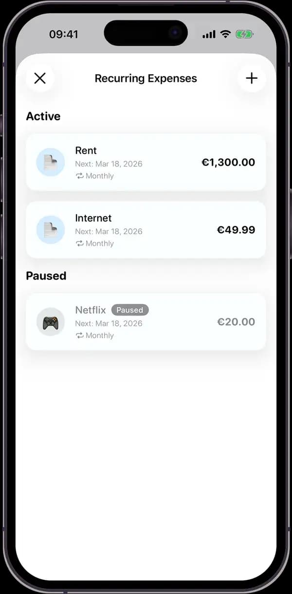Splitz screen creating a monthly recurring expense
